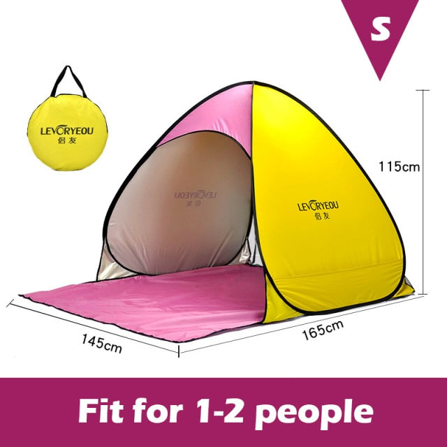 Tente de Plage Résistante à L'eau (Waterproof) Jaune et Rose